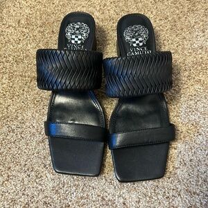 Vince Camuto Women's Shamira Woven Sandal Heeled black since 6.5